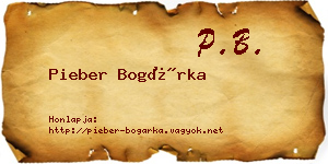 Pieber Bogárka névjegykártya